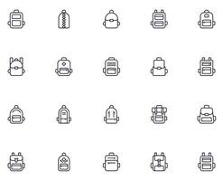 Backpack line icon on white background vector