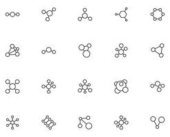 Atom line icon on white background vector