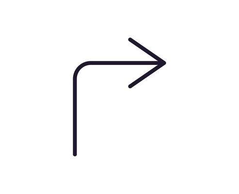Arrow line icon on white background