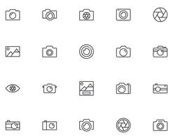 Camera concept. Collection of camera high quality vector outline signs for web pages, books, online stores, flyers, banners etc. Set of premium illustrations isolated on white background