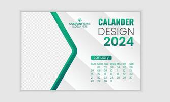 Ceative modern happy new year 2024 calander design vector