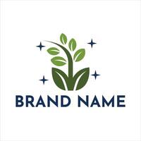 Leaf Design Logo. Suitable for agricultural brands, plants, and more. vector