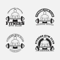 fitness gym logo badge vector