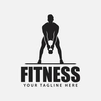 fitness gym logo badge vector