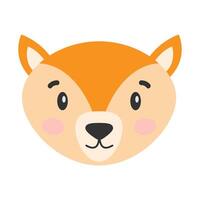 Cartoon fox. The head of a fox. Cute illustration of a fox face. Vector illustration.