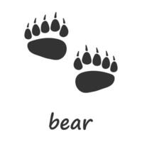 Bear paws. Bear paw print. Vector illustration.