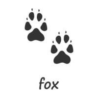 Fox paws. Fox paw print. Vector illustration.