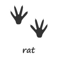 Rat paws. Rat paw print. Vector illustration.