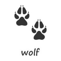 Wolf paws. Wolf paw print. Vector illustration.