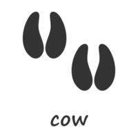 Cow hooves. Cow hoof print. Vector illustration.