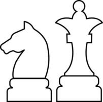 Chess icon in line set. isolated on Chess piece, Checkmate. Pawn, Knight, Queen, Bishop, Horse, Rook, Strategy sports activity Smart board game elements vector for apps web