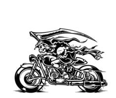 skull riding harley vector