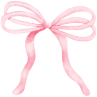 Watercolor pink ribbon bow clipart,cute accessory illustration, Ideal for gift decoration, celebrations, and expressing love with a touch of holiday charm. christmas, valentine, baby shower. png