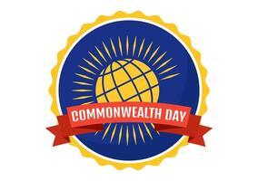 Commonwealth Day Vector Illustration on 24 may of Helps Guide Activities by Commonwealths Organizations with Waving Flag in Flat Cartoon Background