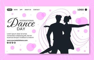 Dance Day Social Media Landing Page Cartoon Hand Drawn Templates Background Illustration vector