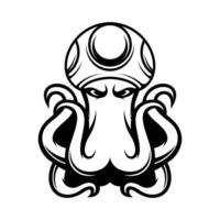 Octopus Mushroom Hat Outline vector