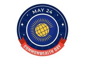 Commonwealth Day Vector Illustration on 24 may of Helps Guide Activities by Commonwealths Organizations with Waving Flag in Flat Cartoon Background