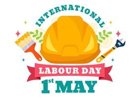 International Labor Day Vector Illustration on 1 May with Different Professions and Thank You to All Workers for Your Hard Work in Flat Background