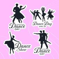 Dance Day Label Flat Cartoon Hand Drawn Templates Background Illustration vector