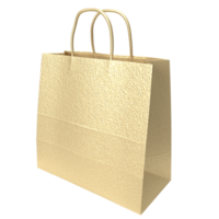 The Gold shopping bag for market or Advertising concept 3d rendering. png