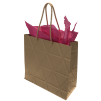 The Gold shopping bag for market or Advertising concept 3d rendering. png