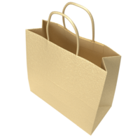 The Gold shopping bag for market or Advertising concept 3d rendering. png