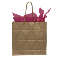 The Gold shopping bag for market or Advertising concept 3d rendering. png