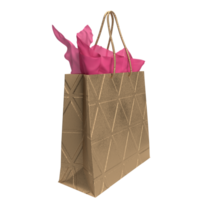 The Gold shopping bag for market or Advertising concept 3d rendering. png