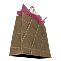 il oro shopping Borsa per mercato o pubblicità concetto 3d resa. png