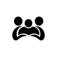 familia cuidado creativo silueta icono logo diseño vector