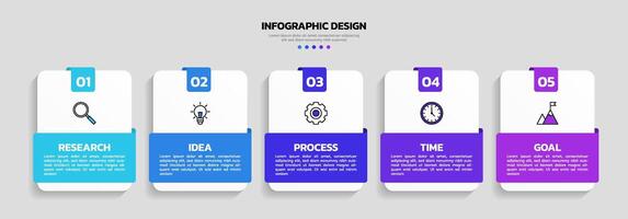 moderno negocio infografía modelo con 5 5 opciones o pasos iconos vector