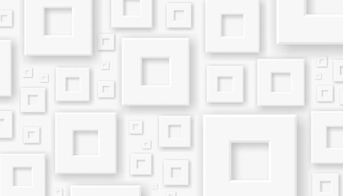 Square abstract white background. Modern minimalist square geometric background