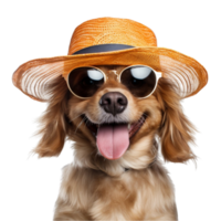 ai generiert ein Hund tragen ein Hut und Sonnenbrille png