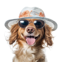 AI generated a dog wearing a hat and sunglasses png