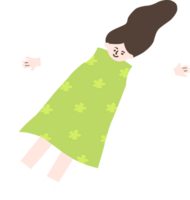 a girl is laying on the ground png