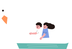 couple ride on a swan boat png