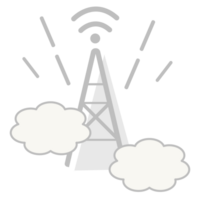 Antenna tower icon. Wireless radio signal symbol. png