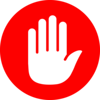 Stop hand sign symbol illustration png