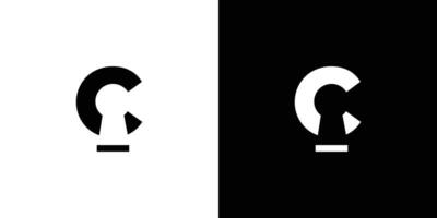The initial C key logo design is simple and unique vector