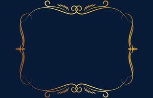 Vintage golden scroll flower frame vector decorative frame