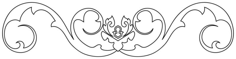 Vintage Baroque design pattern element engraving retro style vector