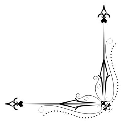 Thin line vintage corner. Medieval period of the Victorian dynasty. Fancy black monogram frame design element abstract icon collection Flower simple symbol
