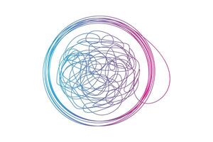 Chaotically tangled line drawing vector illustration.