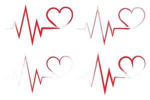 ECG heart beat line icon symbol, Heart beat pulse hospital logo sign. vector