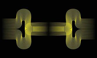 Abstract retro pattern curves parallel lines striped vector. vector