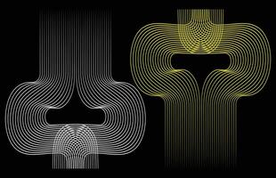 Abstract retro pattern curves parallel lines striped vector. vector