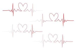 ecg corazón golpear línea icono símbolo, corazón golpear legumbres hospital logo signo. vector ilustración.