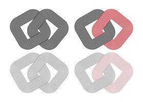 Abstract of rounded rectangle curves parallel lines. vector