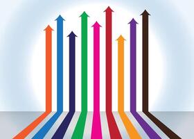 Colorful arrows up infographic vector illustration.