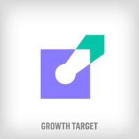 Growth arrow and target logo design. Uniquely designed color transitions. Special Education, idea and development logo template. vector